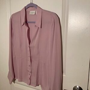 Light Pink Button-Up Blouse